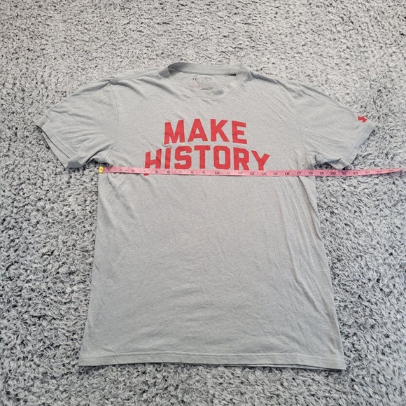 Under Armour Shirt Men Small Gray Fitted Athleisure Lounge Casual Gym Outdoor - Picture 3 of 6